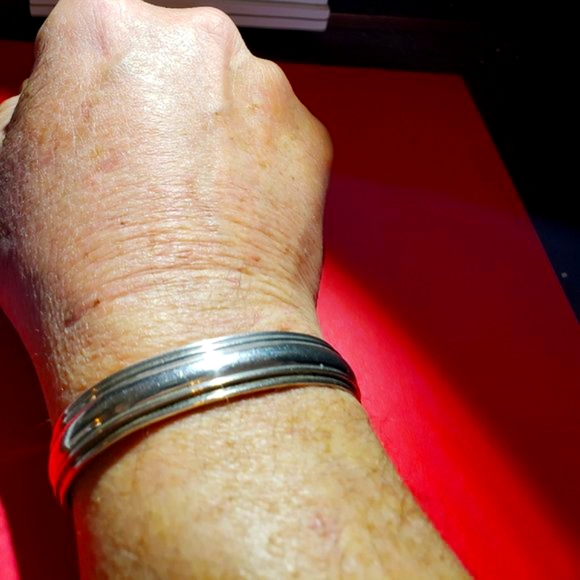 Vintage Contemporary 925 Bangle Cuff Bracelet - Picture 1 of 5
